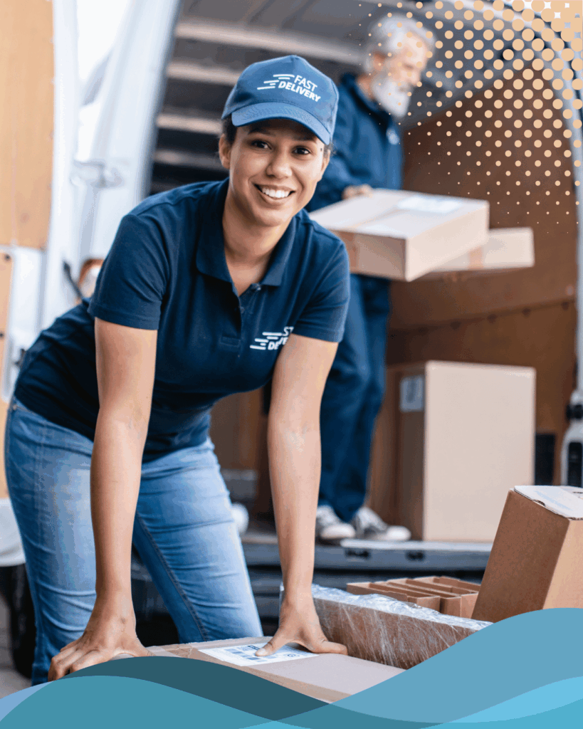 A happy ride-share driver.