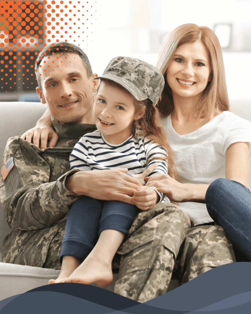 A family of a VA smiling.